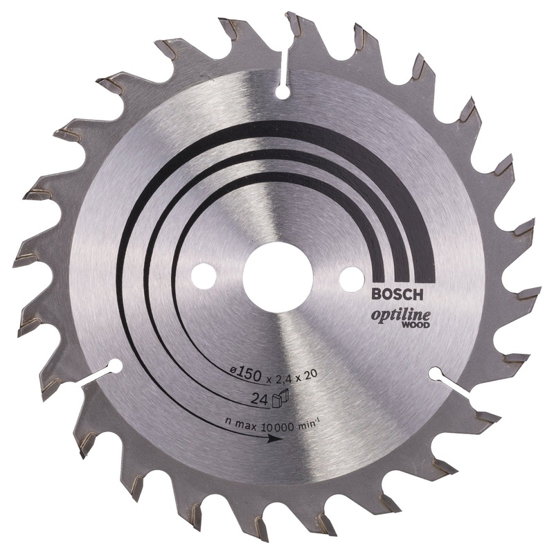 Bosch Professional Optiline Wood Circular Saw Blade – 150 x 20/16 x 2.4mm, 24 Teeth