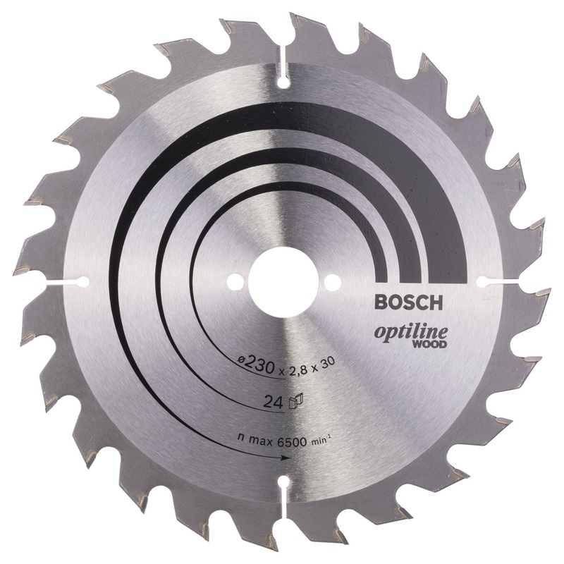 Bosch Professional Optiline Wood Circular Saw Blade – 230mm x 30mm x 2.8mm, 24 Teeth