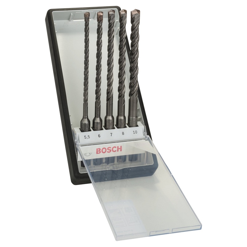 Bosch Professional SDS Plus-5 Hammer Drill Bit Robust Line Set – 5pcs (5.5, 6, 7, 8, 10 x 165mm)