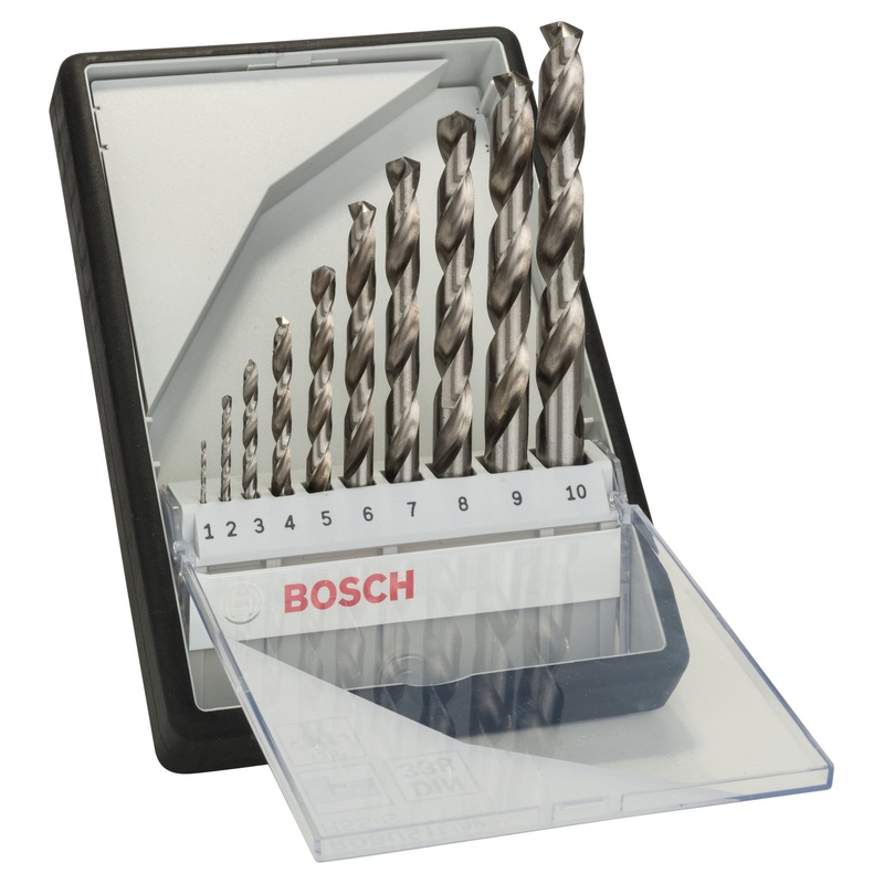 Bosch Professional 10-Piece Robust Line Metal Drill Bit Set HSS-G, 135 – 1-10mm