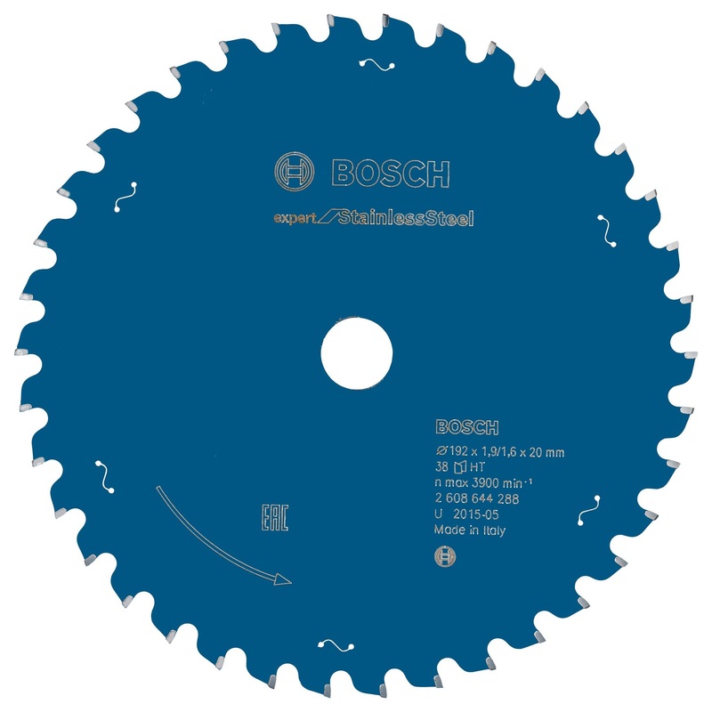 Bosch Professional Circular Saw Blade for Stainless Steel – 192mm x 20mm x 1.9mm x 38 Teeth