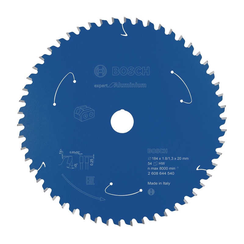 Bosch Professional Expert Aluminium Circular Saw Blade for Cordless Saws – 184×1.8/1.3×20 T54