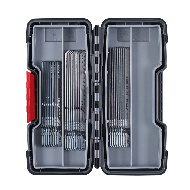 Bosch Professional 30-Piece Jigsaw Blade Set – Wood Precision – T 144 DP (10x), T 301 BCP (10x), T 308 BP (10x)