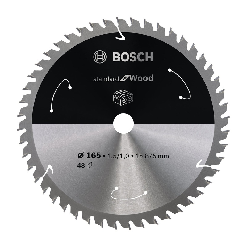 Bosch Professional Circular Saw Blade for Cordless Saws – Standard for Wood – 165×1.5/1×15.875 T48