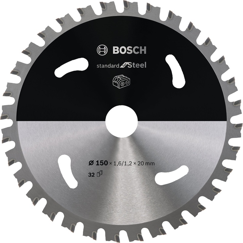 Bosch Professional Circular Saw Blade for Cordless Saws – Standard Steel, 150×1.6/1.2×20 T32