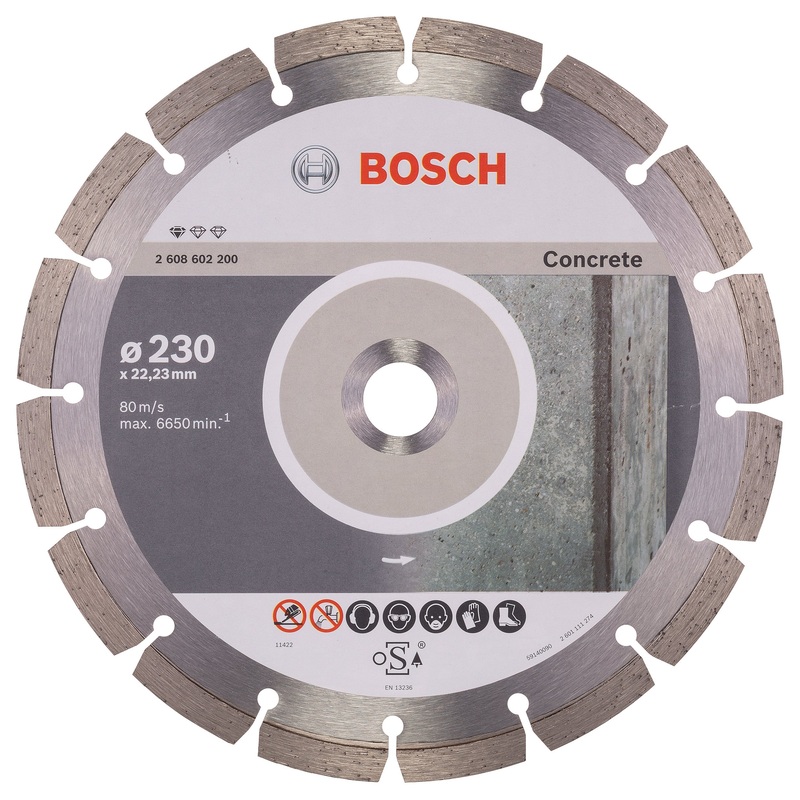 Bosch Professional Concrete Diamond Cutting Disc – 230mm x 22.23mm x 2.3mm x 10mm
