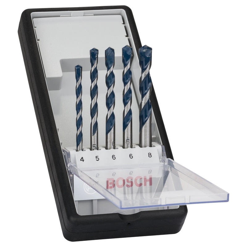Bosch Professional CYL-5 Concrete Drill Bits Set – 5 Piece, 4-5-6-6-8mm