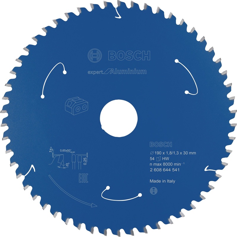 Bosch Professional Expert Aluminium Circular Saw Blade for Cordless Saws – 190×1.8/1.3×30 T54