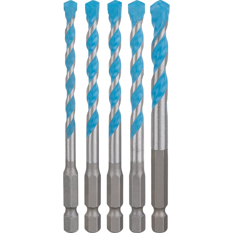 Bosch Professional MultiConstruction HEX-9 Drill Bit Set – 5.5/6/6/7/8mm (5 Pieces)