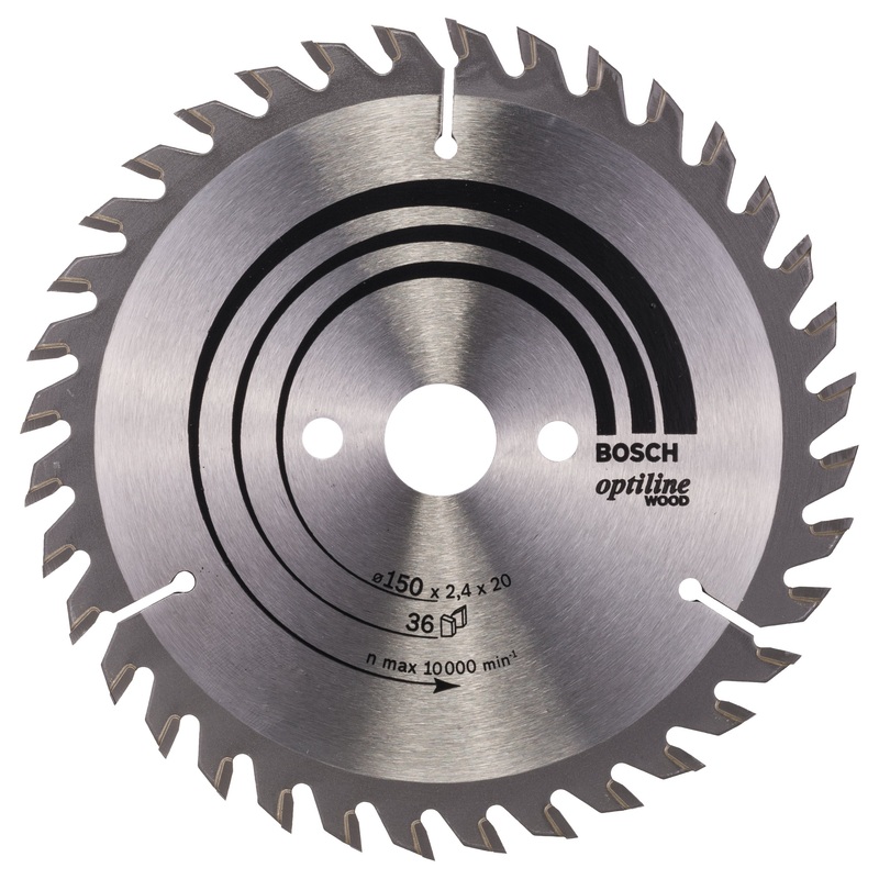 Bosch Professional Optiline Wood Circular Saw Blade – 150 x 20/16 x 2.4mm, 36 Teeth