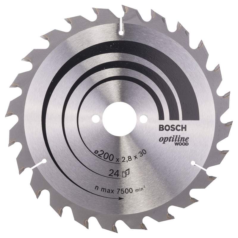 Bosch Professional Optiline Wood Circular Saw Blade – 200 x 30 x 2.8 mm, 24 Teeth