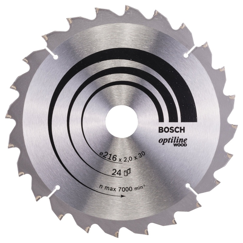 Bosch Professional Optiline Wood Circular Saw Blade – 216mm x 30mm x 2.0mm, 24 Teeth
