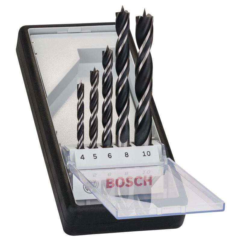 Bosch Professional RobustLine Brad Point Set – 5 Pieces (4/5/6/8/10)