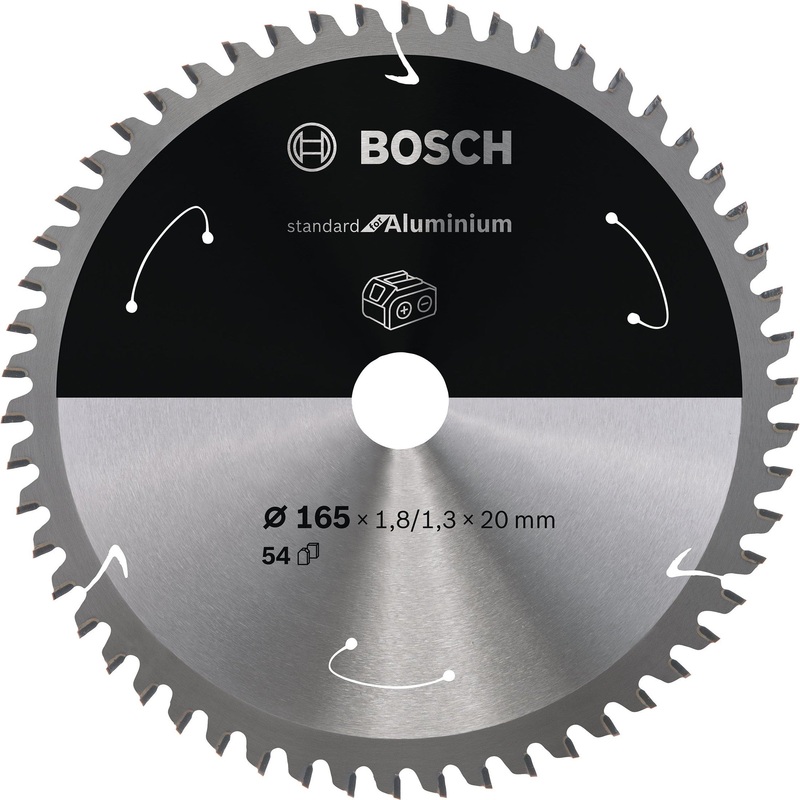 Bosch Professional Aluminium Circular Saw Blade for Cordless Saws – 165×1.8/1.3×20 T54 – Standard Grade