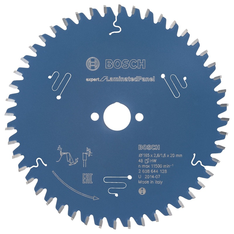Bosch Professional Circular Saw Blade for Laminated Panel – 165 x 20 x 2.6mm, 48 Teeth