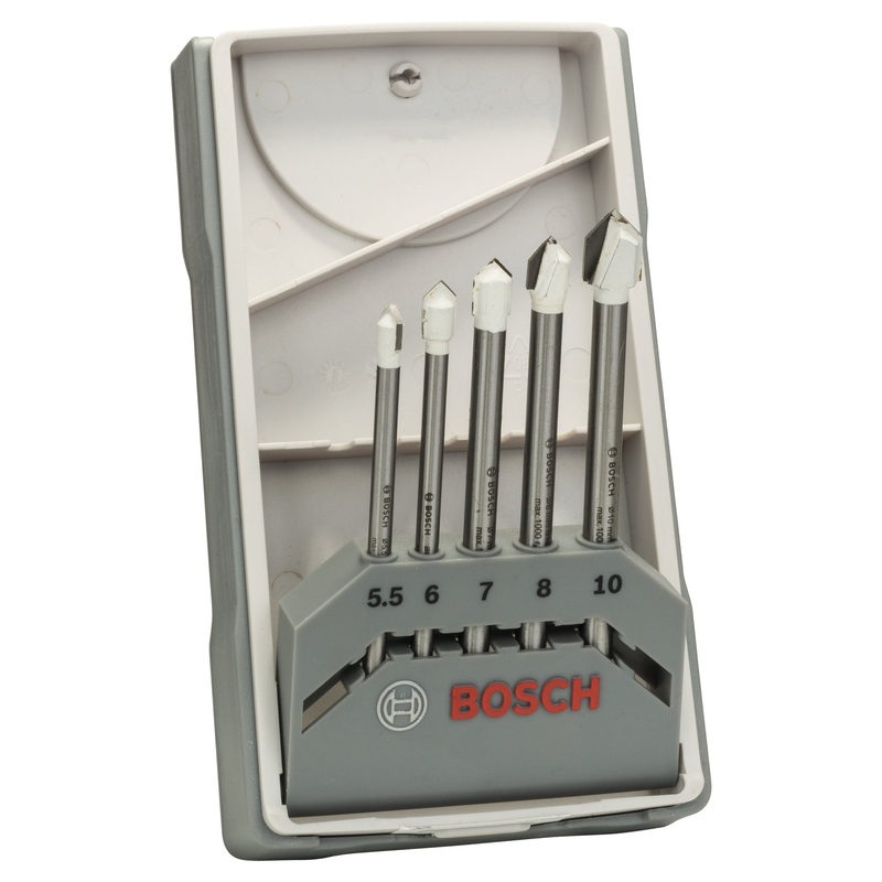 Bosch Professional CYL-9 SoftCeramic Tile Drill Bit Set – 5.5mm, 6.0mm, 7.0mm, 8.0mm, 10.0mm