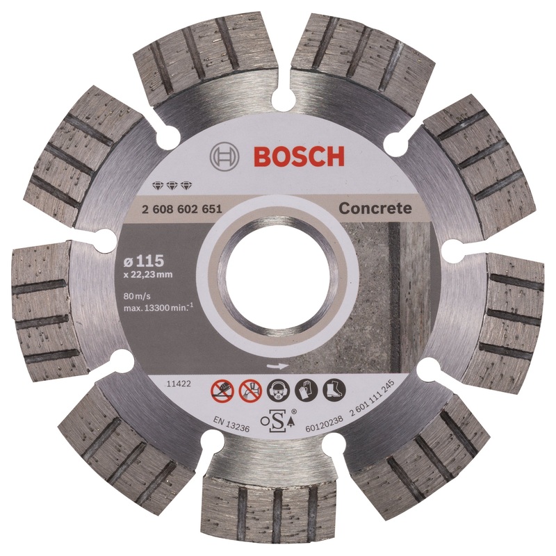 Bosch Professional Diamond Cutting Disc – Best for Concrete – 115mm x 22.23mm x 2.2mm x 12mm