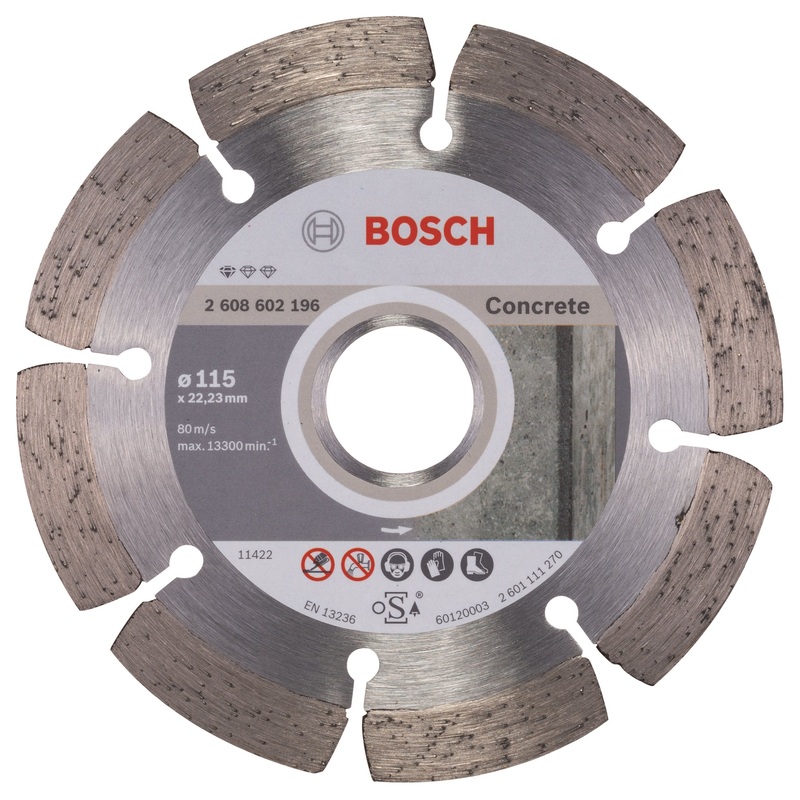 Bosch Professional Diamond Cutting Disc for Concrete – 115 x 22.23 x 1.6 x 10 mm