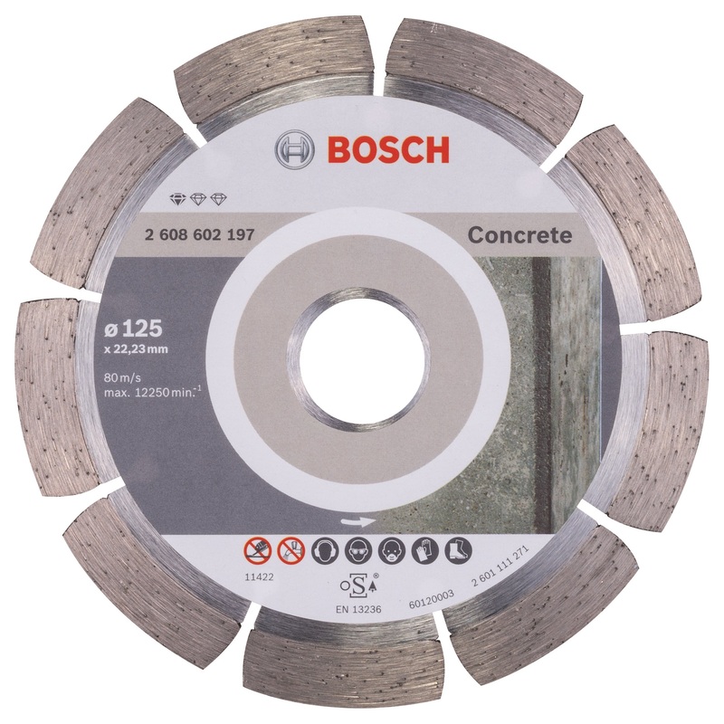 Bosch Professional Diamond Cutting Disc for Concrete – 125 x 22.23 x 1.6 x 10 mm