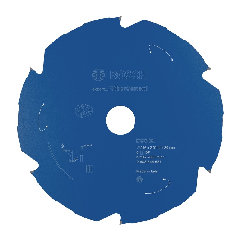 Bosch Professional Expert Fibre Cement Circular Saw Blade for Cordless Saws – 216×2/1.4×30 T6