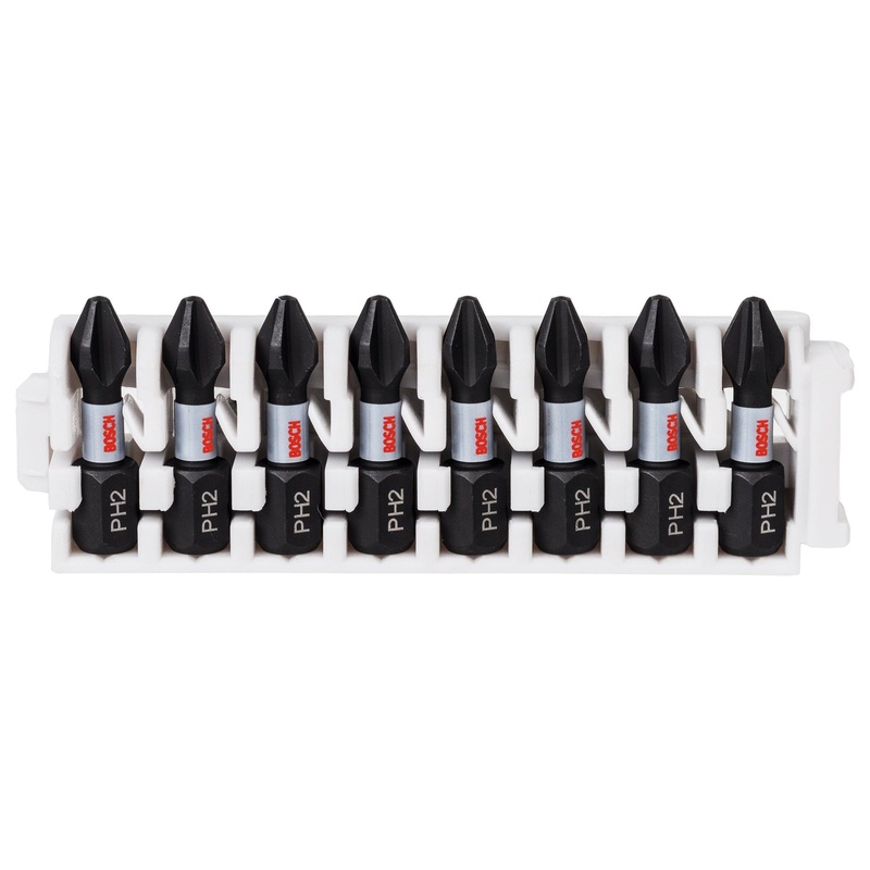 Bosch Professional Impact Screwdriver Bit Insert Pack – 25mm, 8xPH2 Pick & Clic