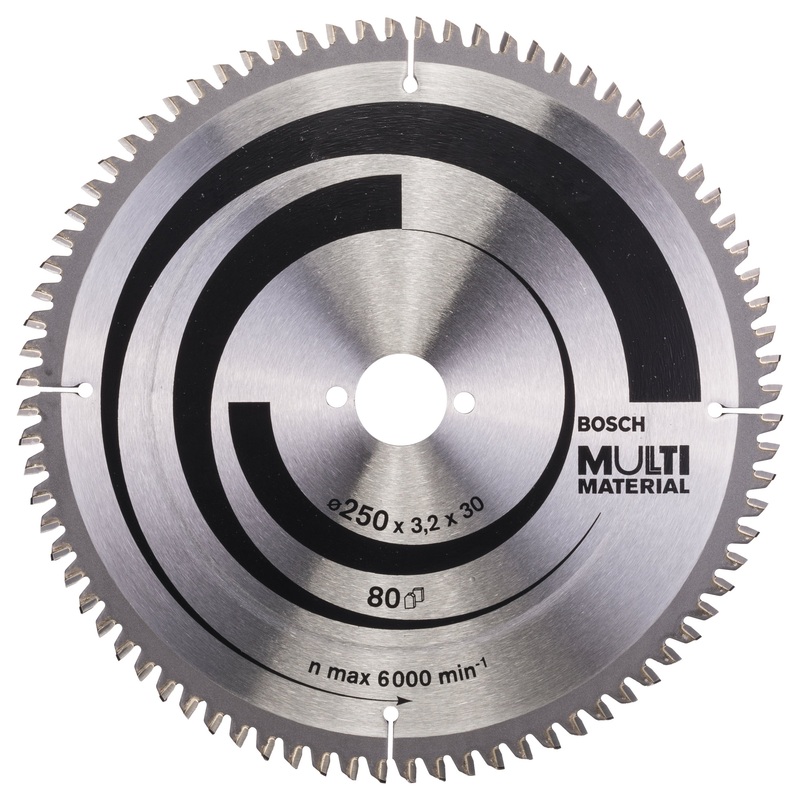 Bosch Professional Multi Material Circular Saw Blade – 250mm x 30mm x 3.2mm, 80 Teeth
