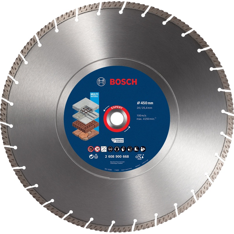 Bosch Professional MultiMaterial Diamond Cutting Disc – 450 x 25.40 x 3.3 x 12 mm