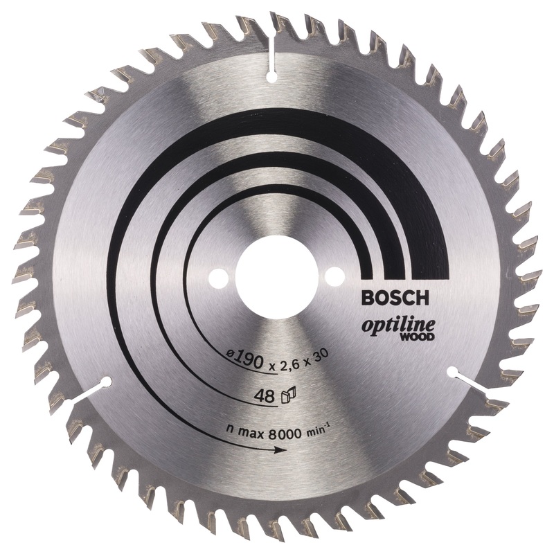 Bosch Professional Optiline Wood Circular Saw Blade – 190 x 30 x 2.6 mm, 48 Teeth