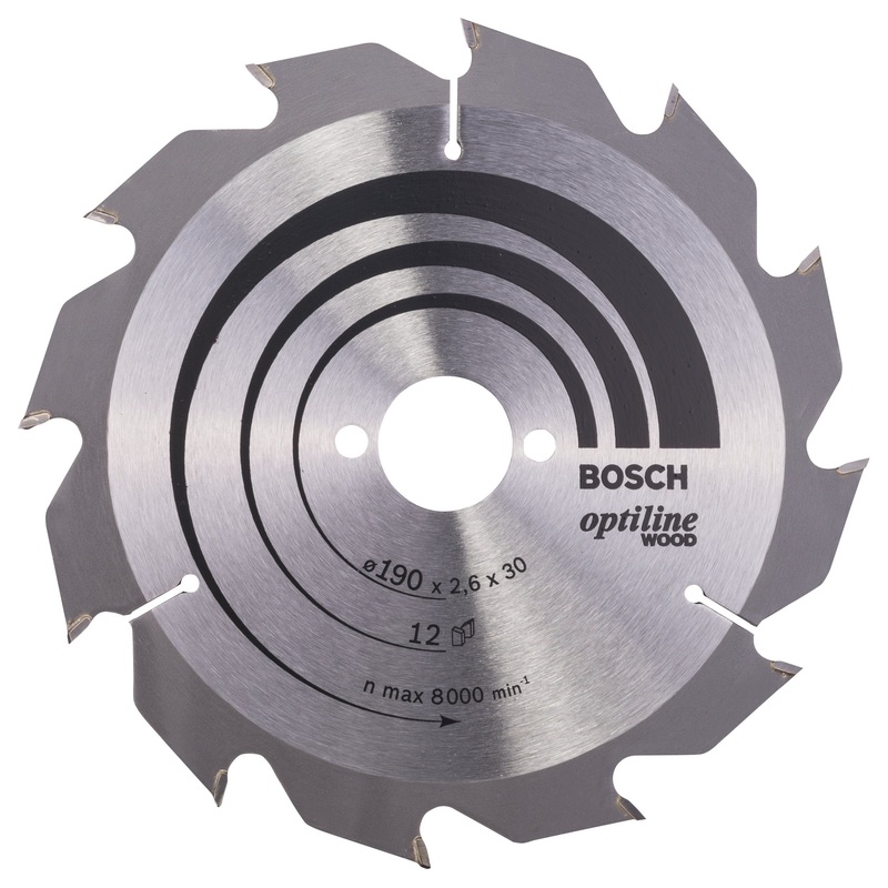 Bosch Professional Optiline Wood Circular Saw Blade – 190 x 30 x 2.6mm, 12 Teeth