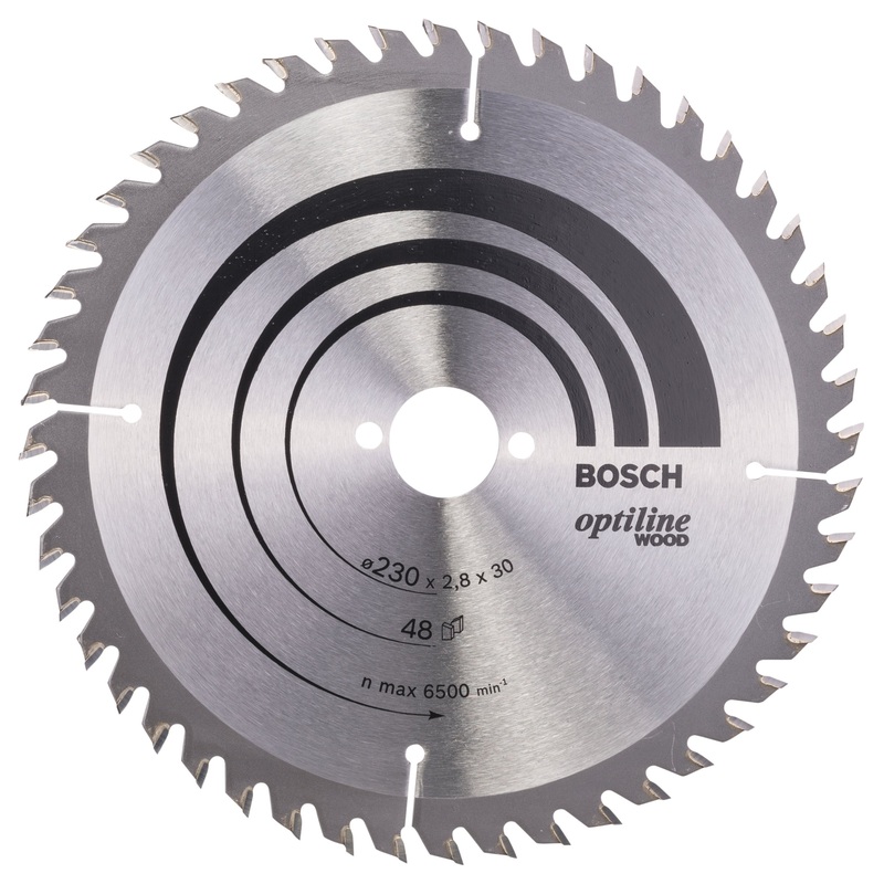 Bosch Professional Optiline Wood Circular Saw Blade – 230mm x 30mm x 2.8mm, 48 Teeth