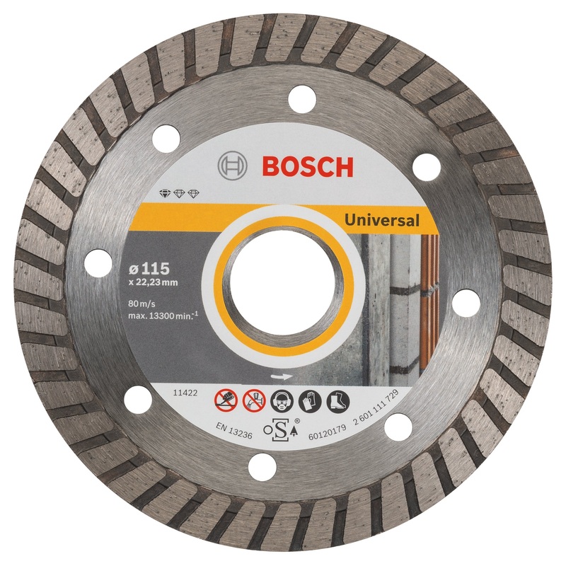 Bosch Professional Universal Turbo Diamond Cutting Disc – 115 x 22.23 x 2 x 10 mm Standard