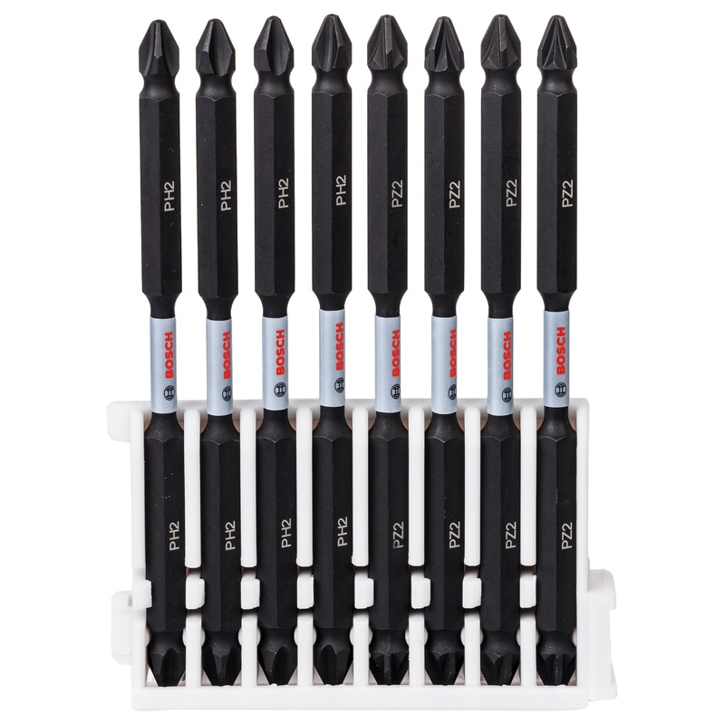 Bosch Professional Double Ended Bit Pack – 110mm, 4x PH2, 4x PZ2 – Pick & Clic Impact