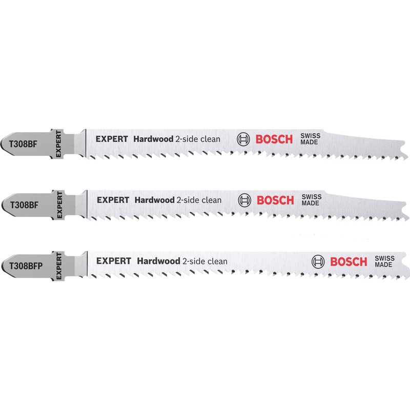 Bosch Professional Expert Hardwood 2-side clean Jigsaw Blade Set – 3 Pieces