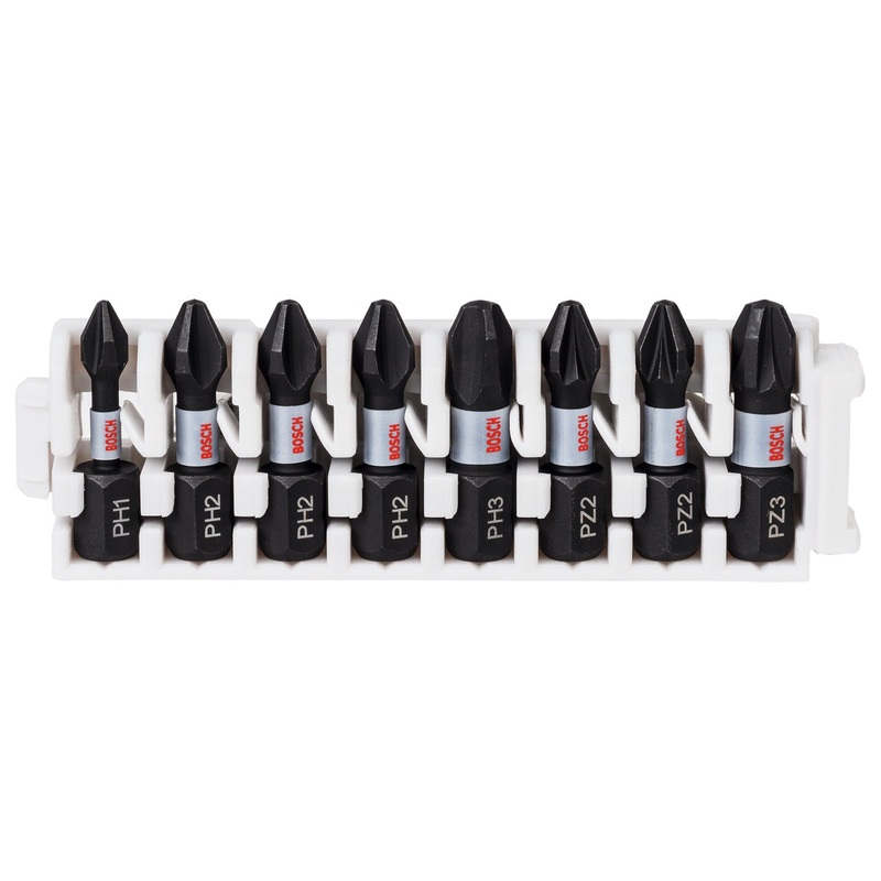 Bosch Professional Impact Screwdriver Bit Insert Pack 25mm – PH1, PH2 (x3), PH3, PZ2 (x2), PZ3 – Pick & Clic