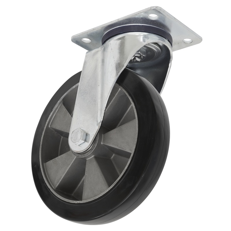 Sealey Heavy-Duty Rubber Castor Wheel Swivel 200mm – Trade