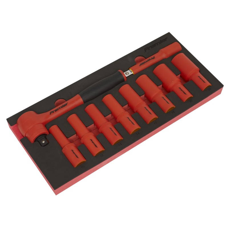 Sealey Insulated Socket Set with Tool Tray 10pc 1/2Sq Drive – VDE Approved