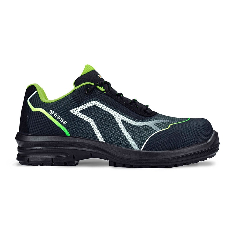 Base Oren Safety Shoes S3 SRC|Black/Green|UK 4|UK 4.5|UK 5|UK 6|UK 6.5|UK 7|UK 8|UK 9|UK 10|UK 11|UK 11.5|UK 12|UK 13