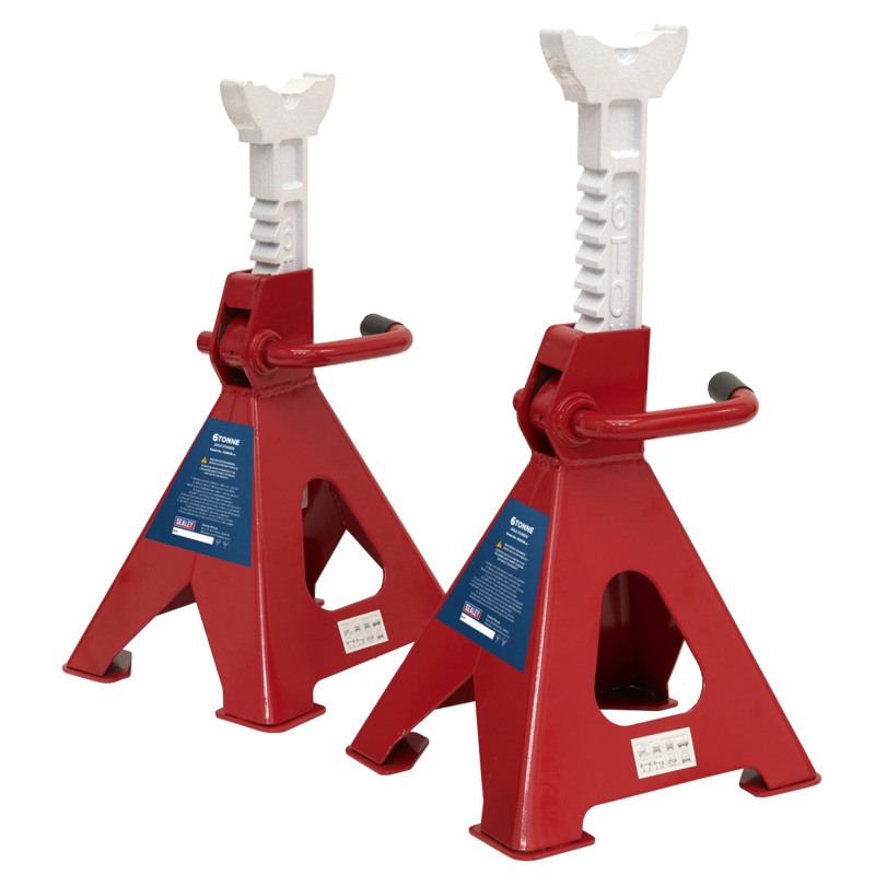 Sealey Axle Stands (Pair) 6tonne Capacity per Stand Ratchet Type