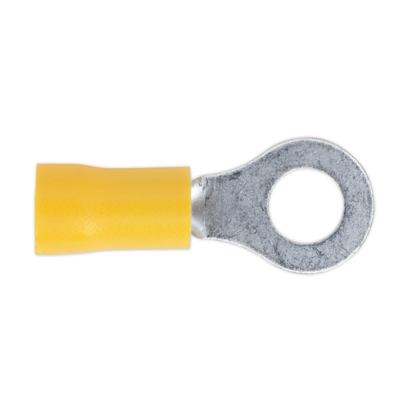 Sealey Easy-Entry Ring Terminal 6.4mm (1/4) Yellow Pack of 100