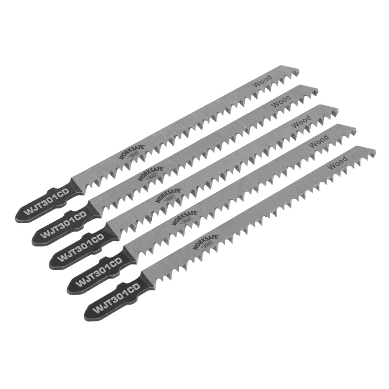 Sealey Jigsaw Blade Wood & Plastics 90mm 8tpi – Pack of 5