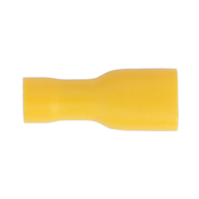 Sealey Fully Insulated Terminal 6.3mm Female Yellow Pack of 100