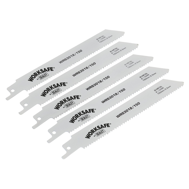 Sealey Reciprocating Saw Blade 150mm 10tpi – Pack of 5