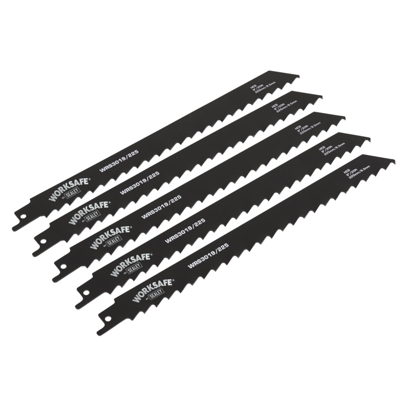 Sealey Reciprocating Saw Blade Wood 225mm 3tpi – Pack of 5