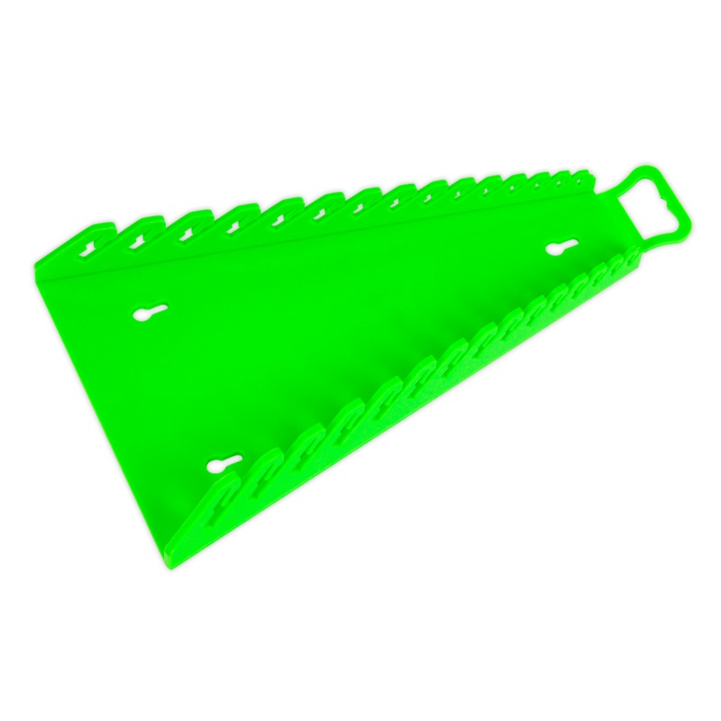 Sealey Reverse Spanner Rack Capacity 15 Spanners Hi-Vis Green