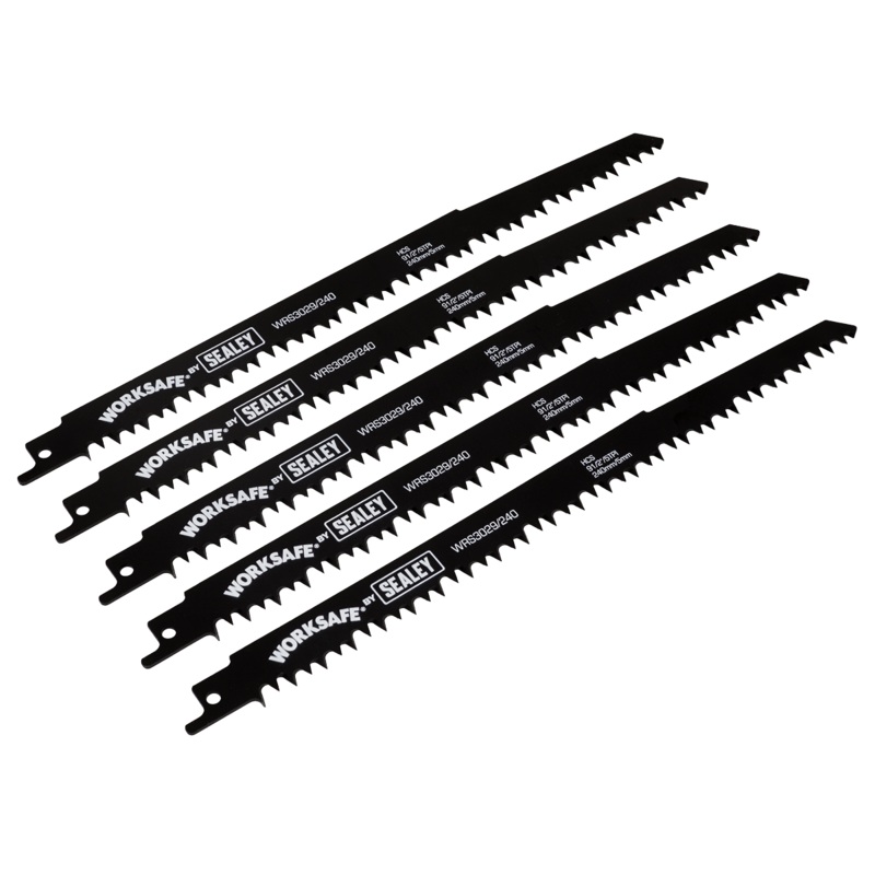 Sealey Reciprocating Saw Blade Wood 240mm 5tpi – Pack of 5
