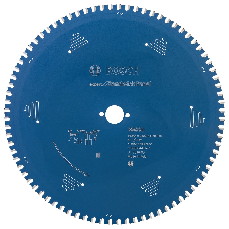 Bosch Professional Expert Circular Saw Blade for Sandwich Panel – 355 x 30 x 2.6 mm, 80 Teeth