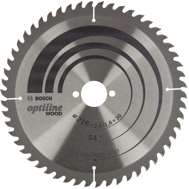 Bosch Professional Optiline Wood Circular Saw Blade – 216×2.6/1.6×30 T54