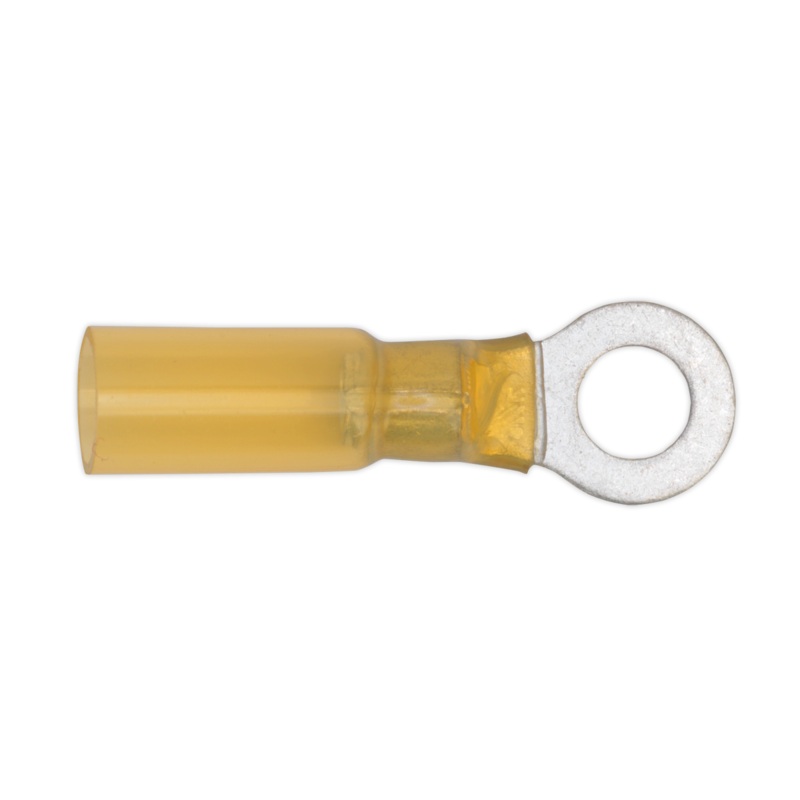 Sealey Heat Shrink Ring Terminal 6.4mm Yellow Pack of 25