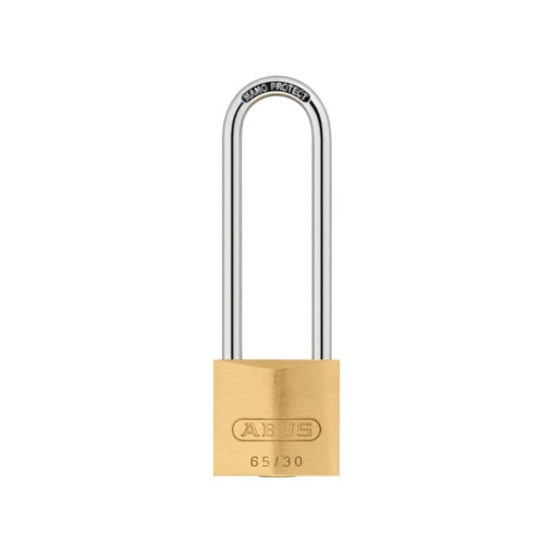 ABUS Mechanical 65/30mm Brass Padlock 60mm Long Shackle Carded