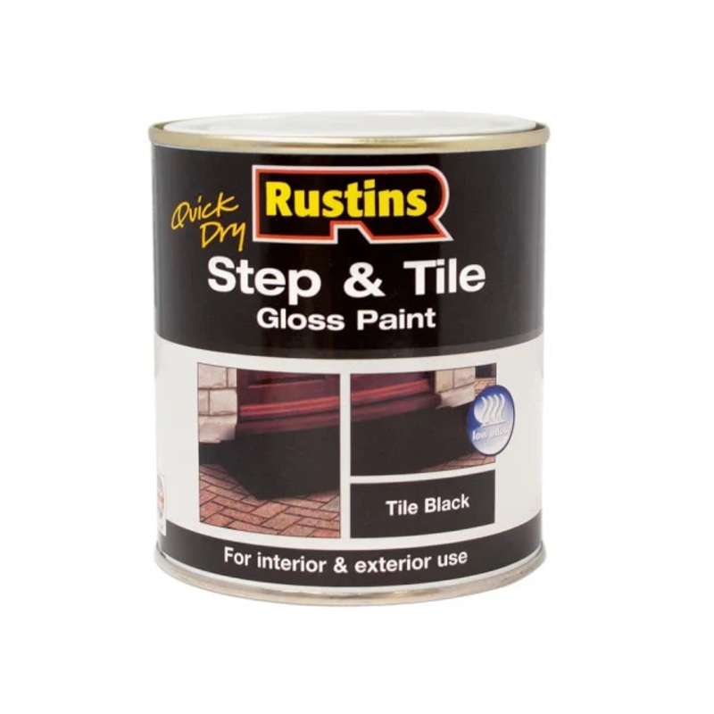 Rustins Quick Dry Step & Tile Paint Gloss Black 500ml